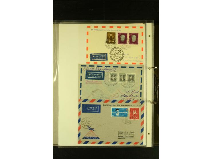 1910/1990, Berliner Flugpost und Flughafen-Stempel, interessante Sammlung mit alten Ansichtskarten, Flugpost- und Zeppelinpos