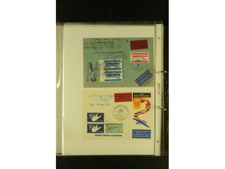 1910/1990, Berliner Flugpost und Flughafen-Stempel, interessante Sammlung mit alten Ansichtskarten, Flugpost- und Zeppelinpos