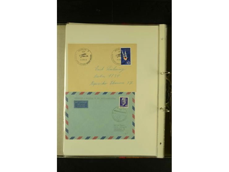 1910/1990, Berliner Flugpost und Flughafen-Stempel, interessante Sammlung mit alten Ansichtskarten, Flugpost- und Zeppelinpos