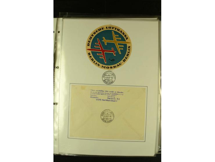 1910/1990, Berliner Flugpost und Flughafen-Stempel, interessante Sammlung mit alten Ansichtskarten, Flugpost- und Zeppelinpos