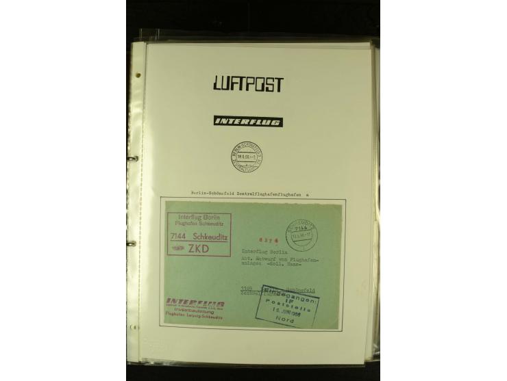 1910/1990, Berliner Flugpost und Flughafen-Stempel, interessante Sammlung mit alten Ansichtskarten, Flugpost- und Zeppelinpos