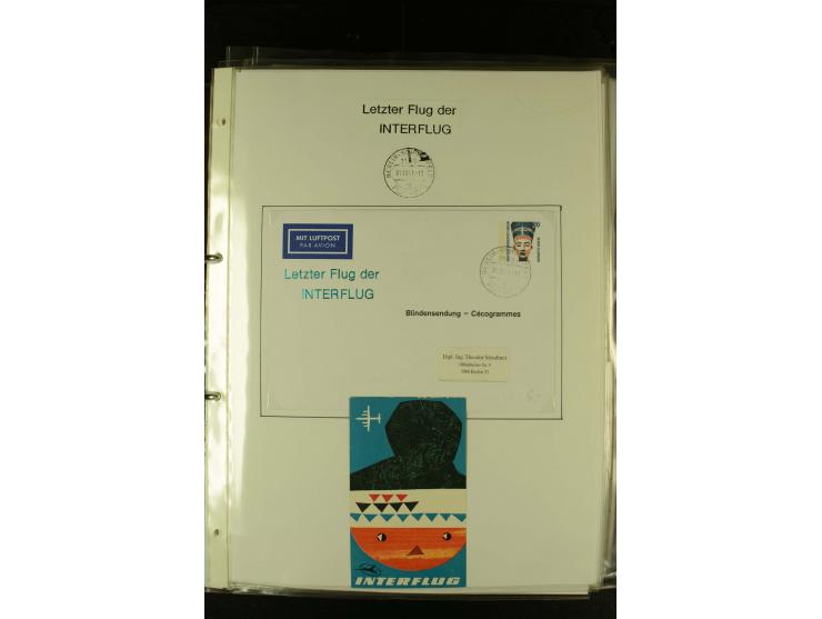 1910/1990, Berliner Flugpost und Flughafen-Stempel, interessante Sammlung mit alten Ansichtskarten, Flugpost- und Zeppelinpos