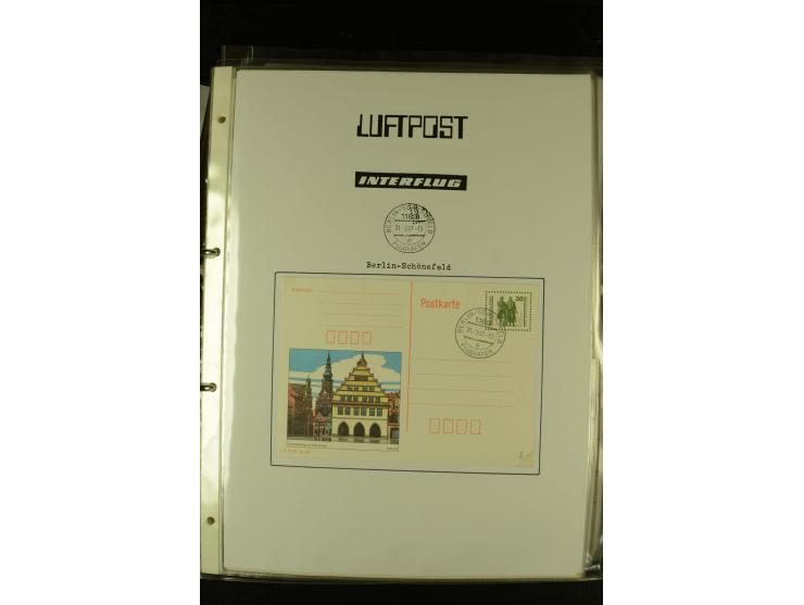 1910/1990, Berliner Flugpost und Flughafen-Stempel, interessante Sammlung mit alten Ansichtskarten, Flugpost- und Zeppelinpos