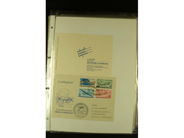 1910/1990, Berliner Flugpost und Flughafen-Stempel, interessante Sammlung mit alten Ansichtskarten, Flugpost- und Zeppelinpos