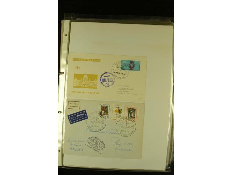 1910/1990, Berliner Flugpost und Flughafen-Stempel, interessante Sammlung mit alten Ansichtskarten, Flugpost- und Zeppelinpos