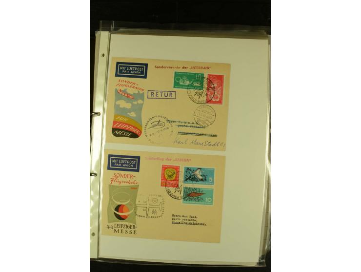 1910/1990, Berliner Flugpost und Flughafen-Stempel, interessante Sammlung mit alten Ansichtskarten, Flugpost- und Zeppelinpos