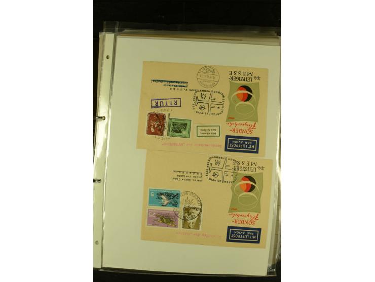 1910/1990, Berliner Flugpost und Flughafen-Stempel, interessante Sammlung mit alten Ansichtskarten, Flugpost- und Zeppelinpos