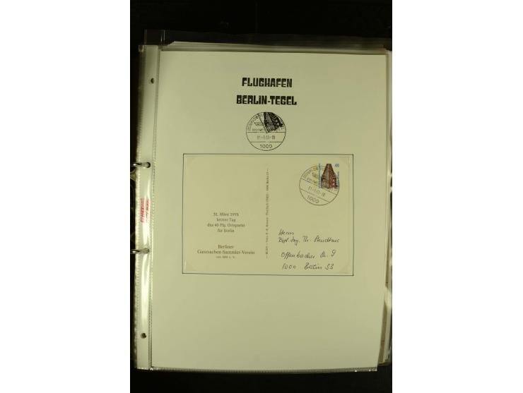 1910/1990, Berliner Flugpost und Flughafen-Stempel, interessante Sammlung mit alten Ansichtskarten, Flugpost- und Zeppelinpos