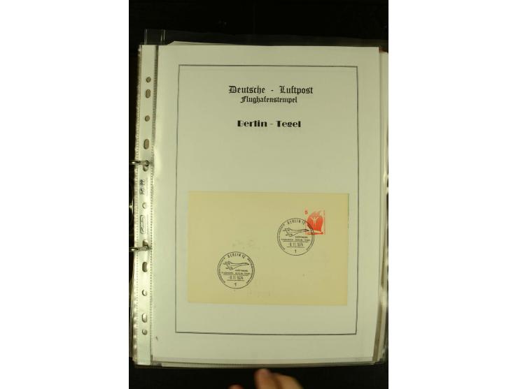 1910/1990, Berliner Flugpost und Flughafen-Stempel, interessante Sammlung mit alten Ansichtskarten, Flugpost- und Zeppelinpos