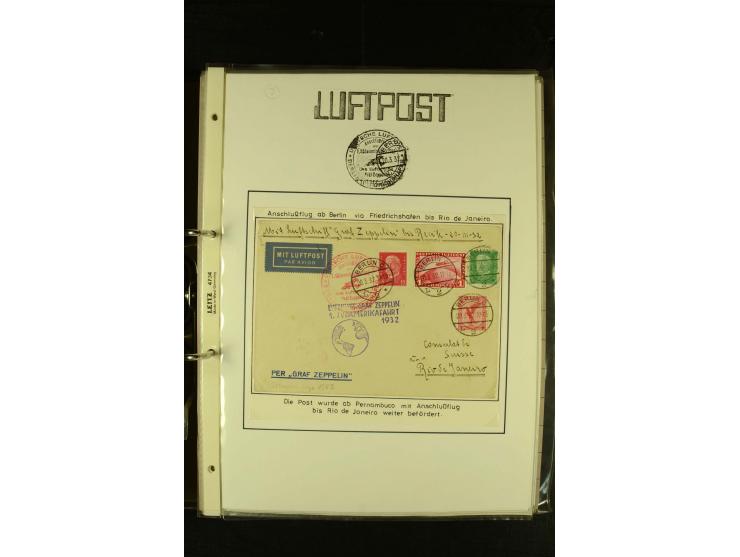 1910/1990, Berliner Flugpost und Flughafen-Stempel, interessante Sammlung mit alten Ansichtskarten, Flugpost- und Zeppelinpos