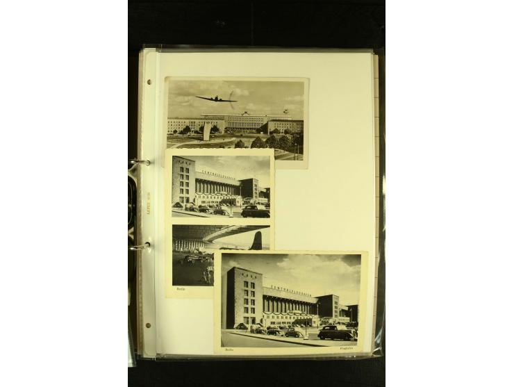 1910/1990, Berliner Flugpost und Flughafen-Stempel, interessante Sammlung mit alten Ansichtskarten, Flugpost- und Zeppelinpos