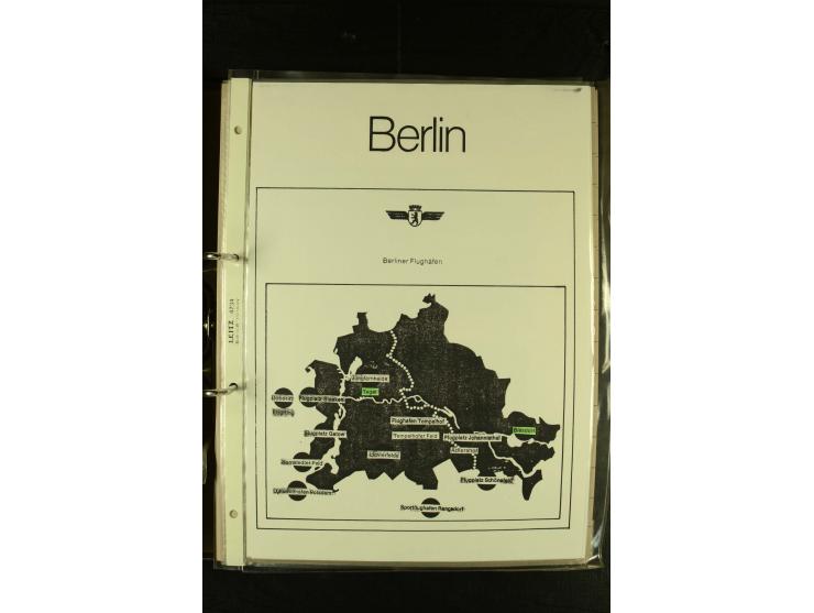 1910/1990, Berliner Flugpost und Flughafen-Stempel, interessante Sammlung mit alten Ansichtskarten, Flugpost- und Zeppelinpos