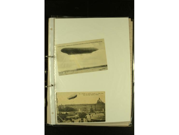 1910/1990, Berliner Flugpost und Flughafen-Stempel, interessante Sammlung mit alten Ansichtskarten, Flugpost- und Zeppelinpos