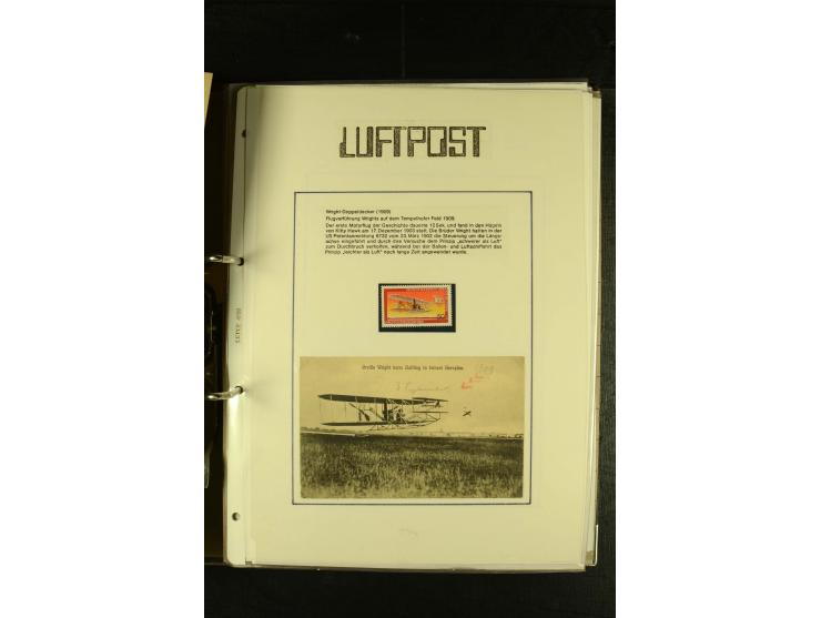 1910/1990, Berliner Flugpost und Flughafen-Stempel, interessante Sammlung mit alten Ansichtskarten, Flugpost- und Zeppelinpos