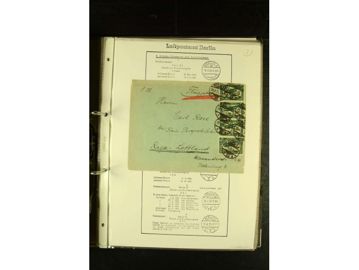 1910/1990, Berliner Flugpost und Flughafen-Stempel, interessante Sammlung mit alten Ansichtskarten, Flugpost- und Zeppelinpos
