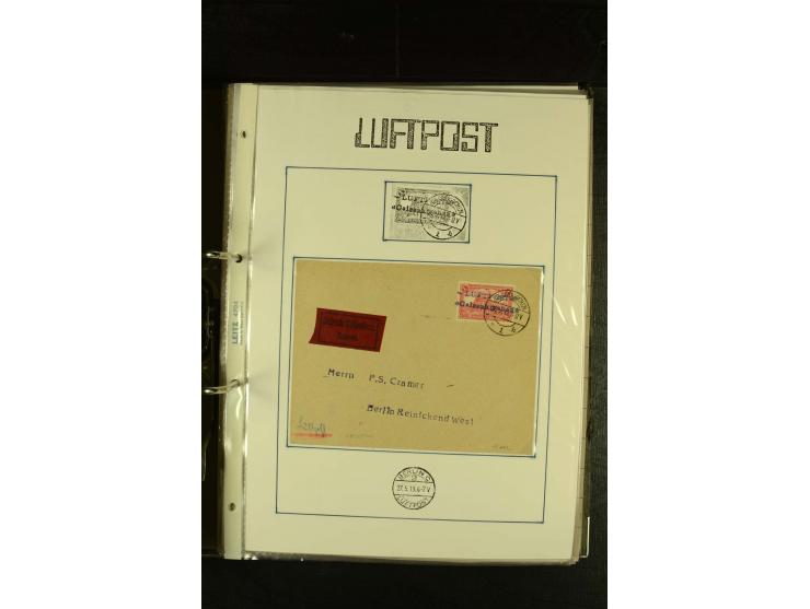 1910/1990, Berliner Flugpost und Flughafen-Stempel, interessante Sammlung mit alten Ansichtskarten, Flugpost- und Zeppelinpos