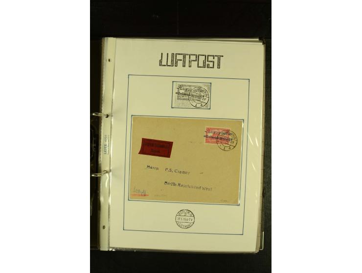 1910/1990, Berliner Flugpost und Flughafen-Stempel, interessante Sammlung mit alten Ansichtskarten, Flugpost- und Zeppelinpos