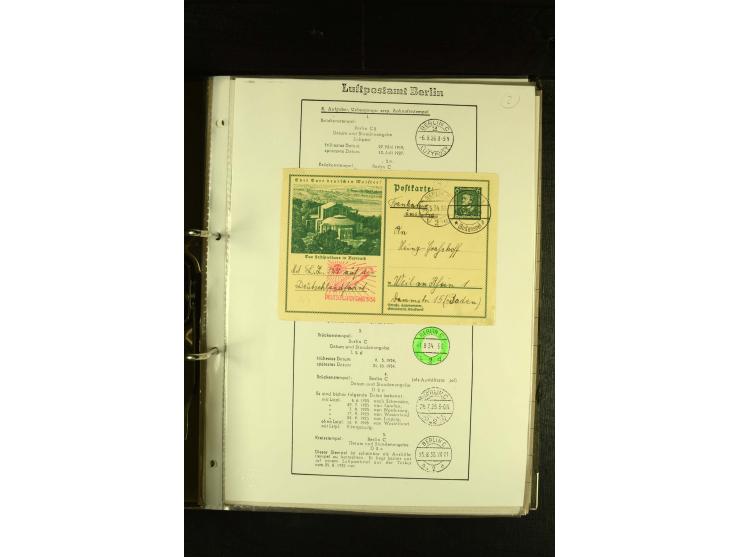 1910/1990, Berliner Flugpost und Flughafen-Stempel, interessante Sammlung mit alten Ansichtskarten, Flugpost- und Zeppelinpos