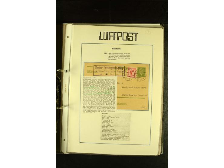 1910/1990, Berliner Flugpost und Flughafen-Stempel, interessante Sammlung mit alten Ansichtskarten, Flugpost- und Zeppelinpos
