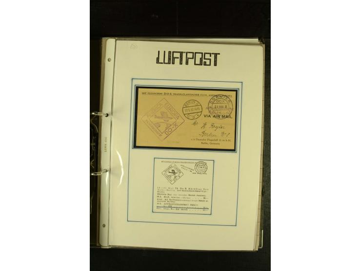 1910/1990, Berliner Flugpost und Flughafen-Stempel, interessante Sammlung mit alten Ansichtskarten, Flugpost- und Zeppelinpos