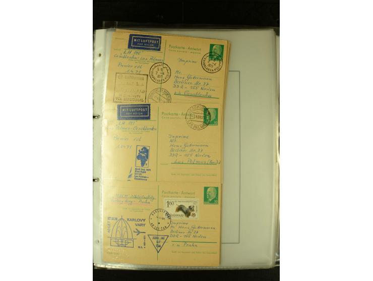1910/1990, Berliner Flugpost und Flughafen-Stempel, interessante Sammlung mit alten Ansichtskarten, Flugpost- und Zeppelinpos