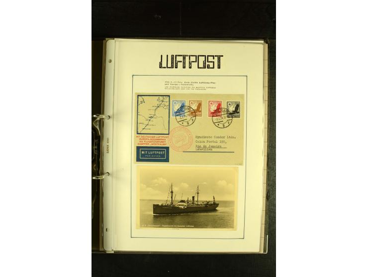 1910/1990, Berliner Flugpost und Flughafen-Stempel, interessante Sammlung mit alten Ansichtskarten, Flugpost- und Zeppelinpos