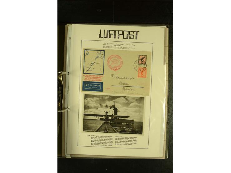 1910/1990, Berliner Flugpost und Flughafen-Stempel, interessante Sammlung mit alten Ansichtskarten, Flugpost- und Zeppelinpos