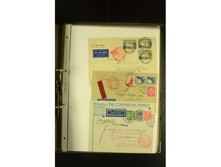 1910/1990, Berliner Flugpost und Flughafen-Stempel, interessante Sammlung mit alten Ansichtskarten, Flugpost- und Zeppelinpos