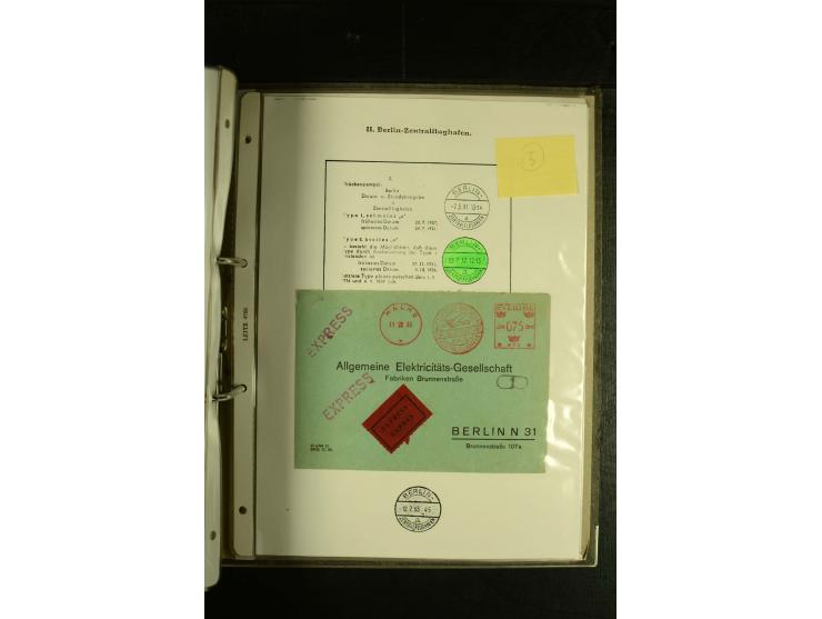 1910/1990, Berliner Flugpost und Flughafen-Stempel, interessante Sammlung mit alten Ansichtskarten, Flugpost- und Zeppelinpos