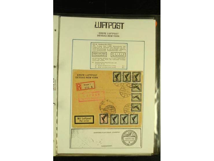 1909/1940 (ca.), umfangreiche Sammlung ab Pionierpost mit vielen verschiedenen Flügen, SST, Sonderkarten, Vignetten (teils lo