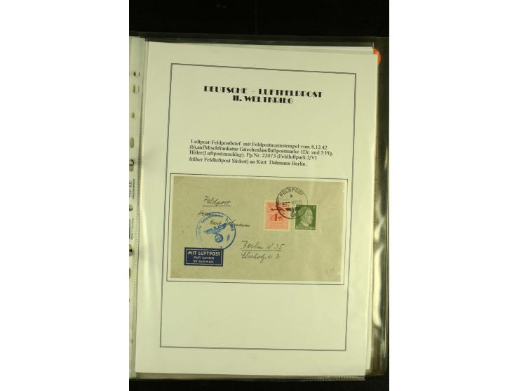 1909/1940 (ca.), umfangreiche Sammlung ab Pionierpost mit vielen verschiedenen Flügen, SST, Sonderkarten, Vignetten (teils lo