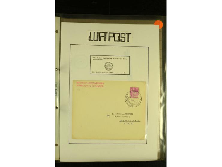 1909/1940 (ca.), umfangreiche Sammlung ab Pionierpost mit vielen verschiedenen Flügen, SST, Sonderkarten, Vignetten (teils lo