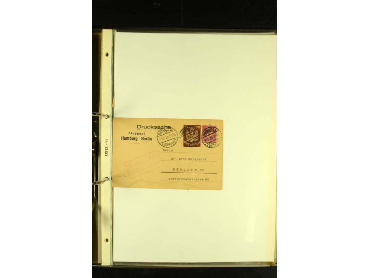 1909/1940 (ca.), umfangreiche Sammlung ab Pionierpost mit vielen verschiedenen Flügen, SST, Sonderkarten, Vignetten (teils lo