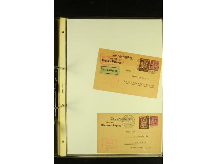1909/1940 (ca.), umfangreiche Sammlung ab Pionierpost mit vielen verschiedenen Flügen, SST, Sonderkarten, Vignetten (teils lo