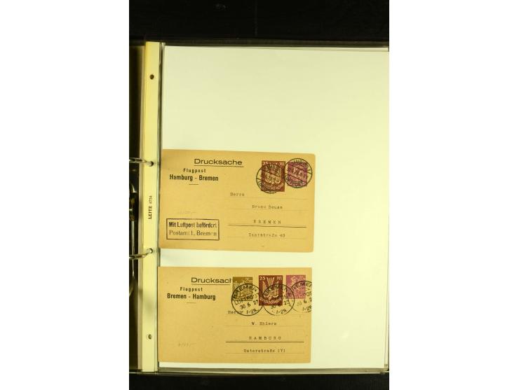 1909/1940 (ca.), umfangreiche Sammlung ab Pionierpost mit vielen verschiedenen Flügen, SST, Sonderkarten, Vignetten (teils lo