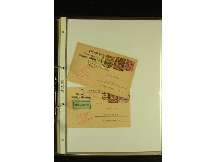 1909/1940 (ca.), umfangreiche Sammlung ab Pionierpost mit vielen verschiedenen Flügen, SST, Sonderkarten, Vignetten (teils lo
