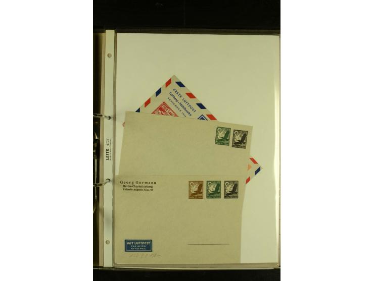 1909/1940 (ca.), umfangreiche Sammlung ab Pionierpost mit vielen verschiedenen Flügen, SST, Sonderkarten, Vignetten (teils lo