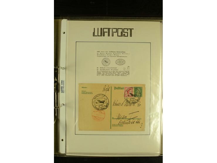 1909/1940 (ca.), umfangreiche Sammlung ab Pionierpost mit vielen verschiedenen Flügen, SST, Sonderkarten, Vignetten (teils lo