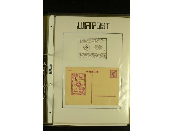 1909/1940 (ca.), umfangreiche Sammlung ab Pionierpost mit vielen verschiedenen Flügen, SST, Sonderkarten, Vignetten (teils lo