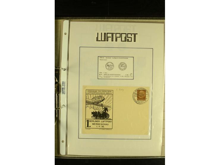 1909/1940 (ca.), umfangreiche Sammlung ab Pionierpost mit vielen verschiedenen Flügen, SST, Sonderkarten, Vignetten (teils lo