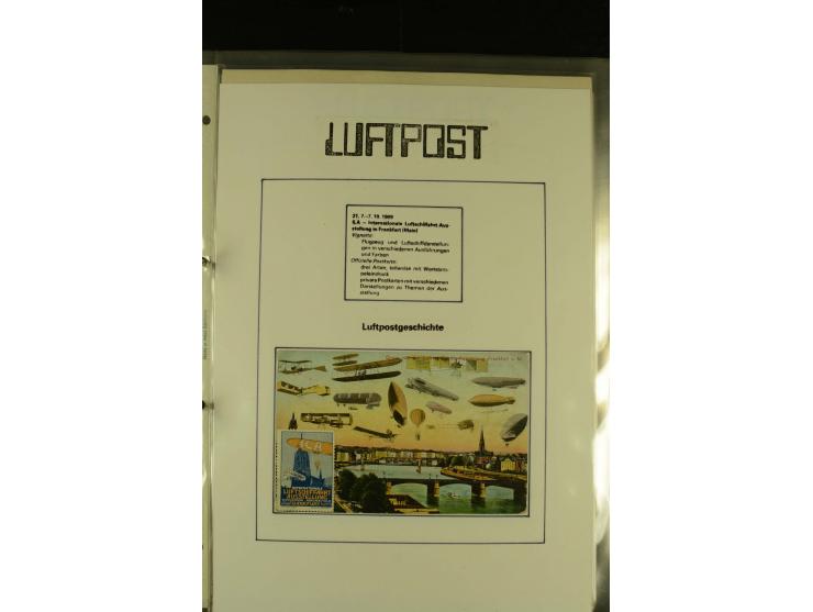 1909/1940 (ca.), umfangreiche Sammlung ab Pionierpost mit vielen verschiedenen Flügen, SST, Sonderkarten, Vignetten (teils lo