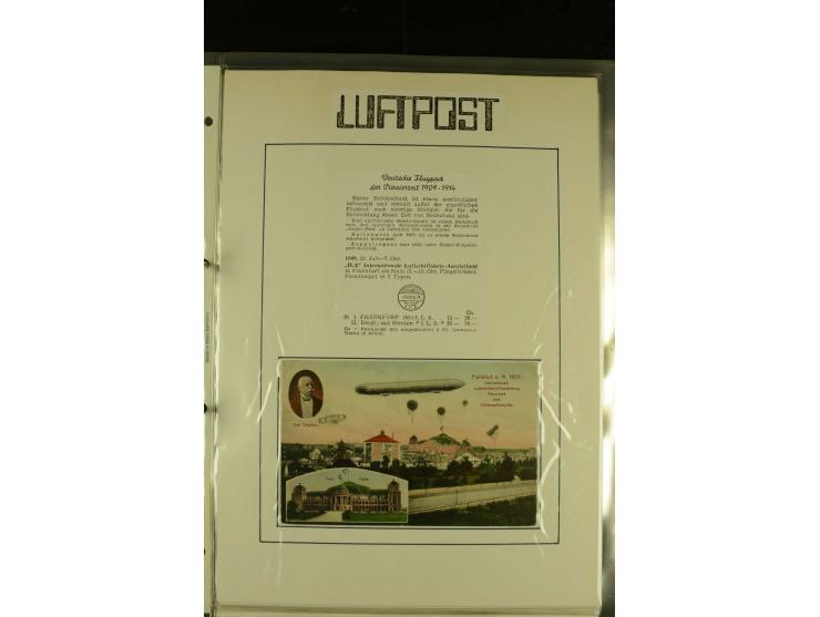 1909/1940 (ca.), umfangreiche Sammlung ab Pionierpost mit vielen verschiedenen Flügen, SST, Sonderkarten, Vignetten (teils lo