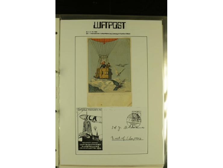 1909/1940 (ca.), umfangreiche Sammlung ab Pionierpost mit vielen verschiedenen Flügen, SST, Sonderkarten, Vignetten (teils lo