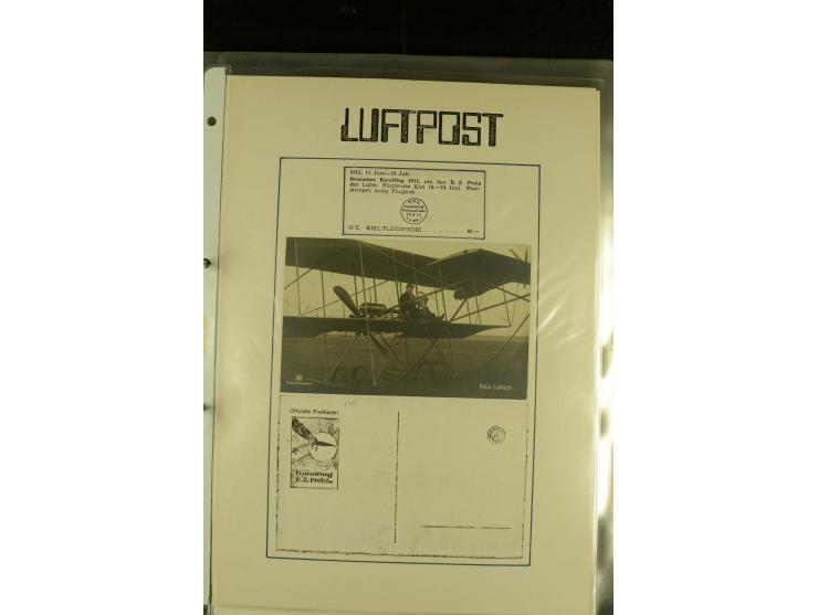 1909/1940 (ca.), umfangreiche Sammlung ab Pionierpost mit vielen verschiedenen Flügen, SST, Sonderkarten, Vignetten (teils lo