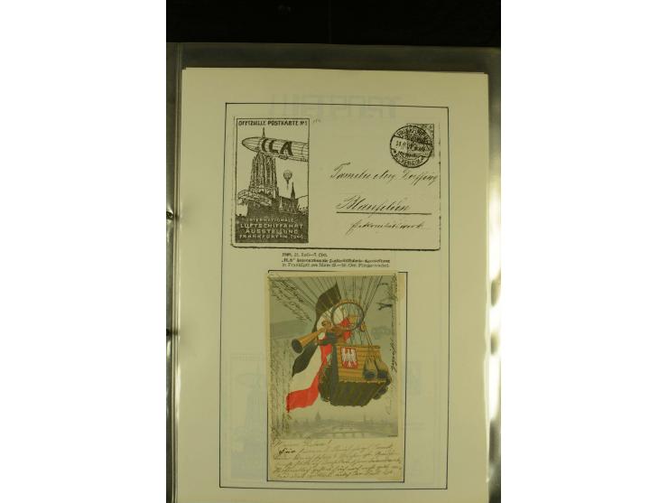 1909/1940 (ca.), umfangreiche Sammlung ab Pionierpost mit vielen verschiedenen Flügen, SST, Sonderkarten, Vignetten (teils lo