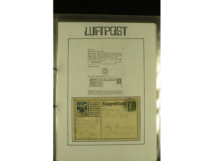 1909/1940 (ca.), umfangreiche Sammlung ab Pionierpost mit vielen verschiedenen Flügen, SST, Sonderkarten, Vignetten (teils lo