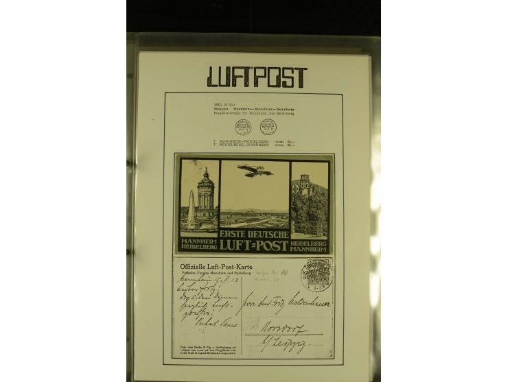 1909/1940 (ca.), umfangreiche Sammlung ab Pionierpost mit vielen verschiedenen Flügen, SST, Sonderkarten, Vignetten (teils lo