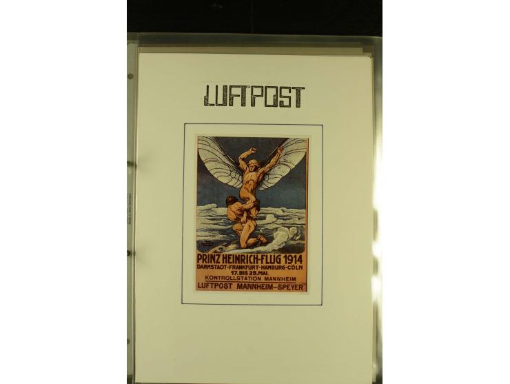 1909/1940 (ca.), umfangreiche Sammlung ab Pionierpost mit vielen verschiedenen Flügen, SST, Sonderkarten, Vignetten (teils lo