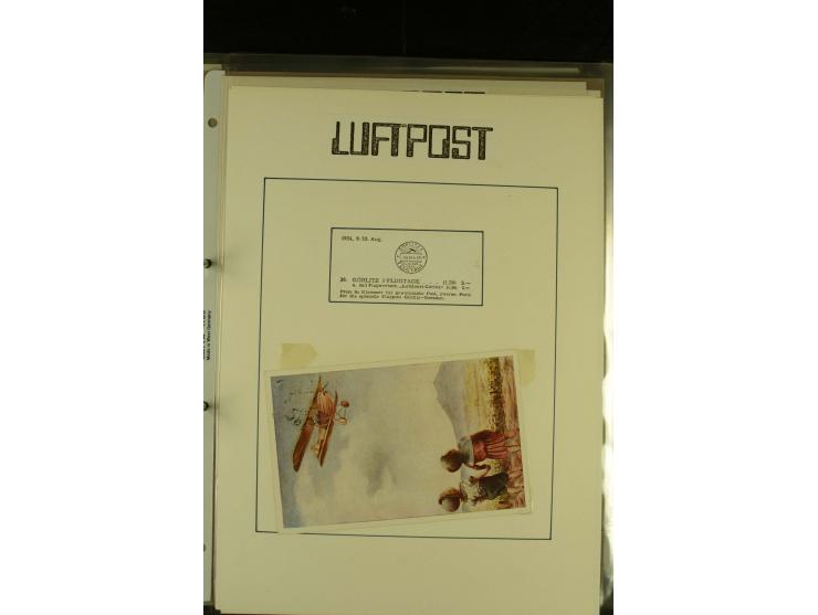 1909/1940 (ca.), umfangreiche Sammlung ab Pionierpost mit vielen verschiedenen Flügen, SST, Sonderkarten, Vignetten (teils lo