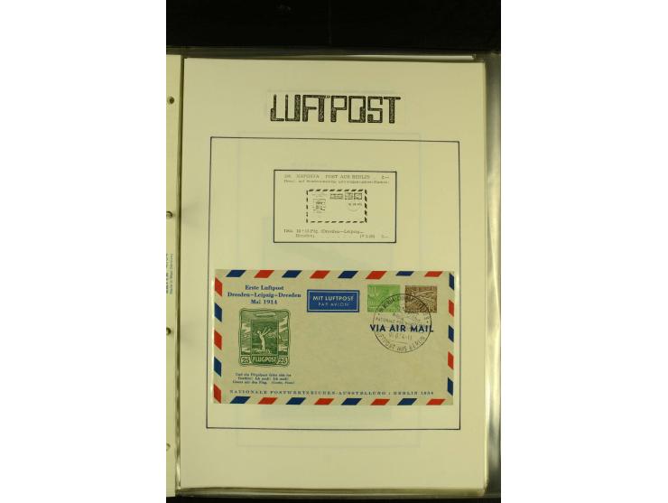 1909/1940 (ca.), umfangreiche Sammlung ab Pionierpost mit vielen verschiedenen Flügen, SST, Sonderkarten, Vignetten (teils lo
